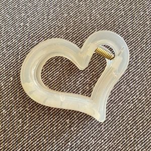 NEW Heart Love Translucent Milky Hair Clip